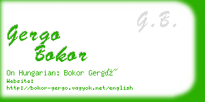 gergo bokor business card
